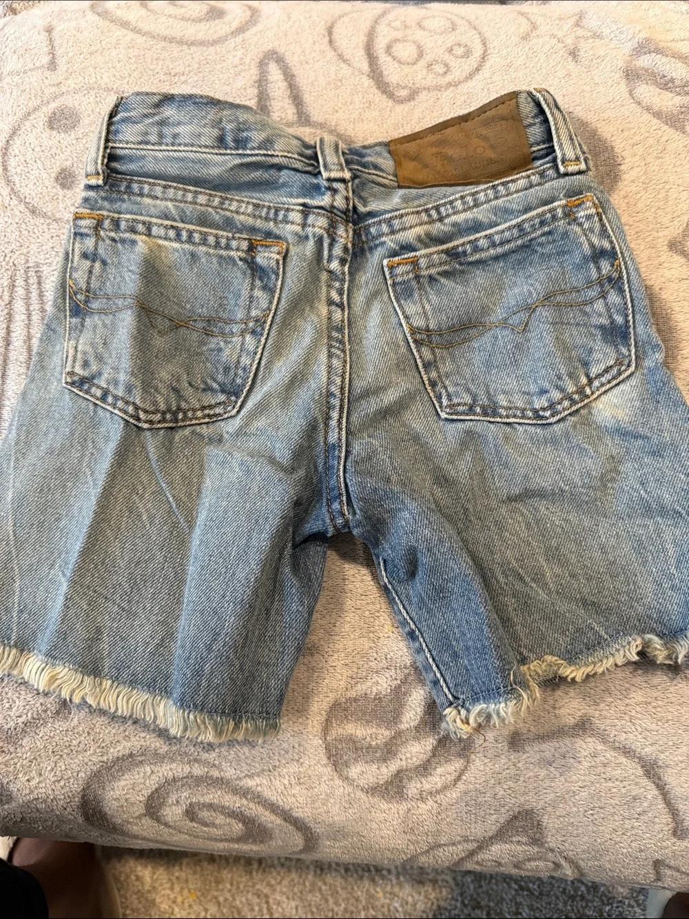 Polo by Ralph Lauren Blue Denim Shorts with Yellow Stitching